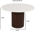 Fluted White Marble 4 Seater Round Pedestal Dining Table