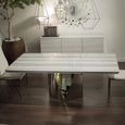 Freedom Dining Table - Beveled Edge - Marble with Stainless Steel Pedestal Base - Variation Available