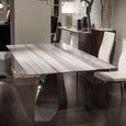 Freedom Dining Table - Slim Edge - Marble with Stainless Steel Pedestal Base - Variation Available