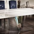 Freedom Dining Table - Slim Edge - Marble with Stainless Steel Pedestal Base - Variation Available