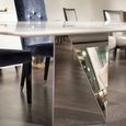 Freedom Dining Table - Slim Edge - Marble with Stainless Steel Pedestal Base - Variation Available