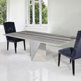 Freedom Dining Table - Slim Edge - Marble with Stainless Steel Pedestal Base - Variation Available