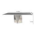 Freedom Dining Table - Slim Edge - Marble with Stainless Steel Pedestal Base - Variation Available