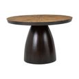 Gabo Dining Table - 4 Seater - 120cm - Round Pedestal - Dark Ebony Bamboo