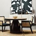 Gabo Dining Table - 4 Seater - 120cm - Round Pedestal - Dark Ebony Bamboo