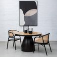 Gabo Dining Table - 4 Seater - 120cm - Round Pedestal - Dark Ebony Bamboo