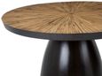 Gabo Dining Table - 4 Seater - 120cm - Round - Parquet Wood with Black Base