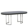 Genoa Dining Table - 6 Seater - 180cm - Oval - Grey High Gloss