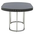 Genoa Dining Table - 6 Seater - 180cm - Oval - Grey High Gloss