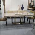Harry Dining Table - Marble with Metal Pedestal Base - Variation Available