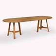 Hawthorne Outdoor Oval Dining Table Natural Teak Wood