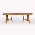 Hawthorne Outdoor Oval Dining Table Natural Teak Wood