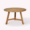 Hawthorne Outdoor Round Dining Table Natural Teak Wood