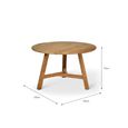Hawthorne Outdoor Round Dining Table Natural Teak Wood