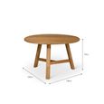 Hawthorne Outdoor Round Slatted Dining Table Natural Teak Wood