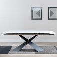 Hayden 6-10 Seater White Ceramic Extending Dining Table with Black Cross Base