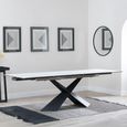 Hayden 6-10 Seater White Ceramic Extending Dining Table with Black Cross Base