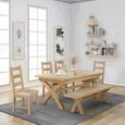 Hayley Dining Table - 6-10 Seater - 180cm-240cm - Extending - with Cross Legs - Oak
