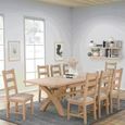 Hayley Dining Table - 6-10 Seater - 180cm-240cm - Extending - with Cross Legs - Oak