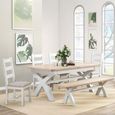 Hayley Dining Table - 6-8 Seater - 180cm-230cm - Extending - with Cross Legs - Oak and White