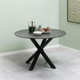 Heaven Round Dining Table - 4 Seater - 119cm - Black Ceramic - with Star Legs