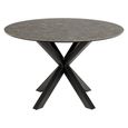 Heaven Round Dining Table - 4 Seater - 119cm - Black Ceramic - with Star Legs