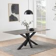 Heaven Round Dining Table - 8 Seater - 200cm - Black Ceramic - with Star Legs