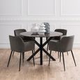Heaven Round Dining Table - 4 Seater - 120cm - Brown Marble Effect - with Star Legs