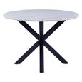 Heaven Round Dining Table - 4 Seater - 110cm - White Marble Effect - with Star Legs