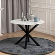 Heaven Round Dining Table - 4 Seater - 110cm - White Marble Effect - with Star Legs