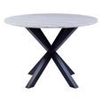 Heaven Round Dining Table - 4 Seater - 110cm - White Marble Effect - with Star Legs