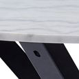 Heaven Round Dining Table - 4 Seater - 110cm - White Marble Effect - with Star Legs