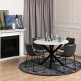 Heaven Round Dining Table - 4 Seater - 110cm - White Marble Effect - with Star Legs