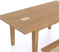 Henley Oak and Rattan 4-6 Seater Extending Dining Table - 140cm-180cm