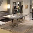 Horizon Dining Table - Marble with Chrome Pedestal Base - Variation Available