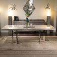 Horizon Dining Table - Marble with Chrome Pedestal Base - Variation Available