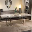 Horizon Dining Table - Marble with Chrome Pedestal Base - Variation Available