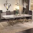 Horizon Dining Table - Marble with Chrome Pedestal Base - Variation Available