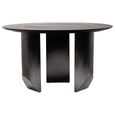Imperia Dining Table - 4 Seater - 130cm - Round - Black Ceramic and Wood with Lazy Susan