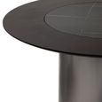Imperia Dining Table - 4 Seater - 130cm - Round - Black Ceramic and Wood with Lazy Susan