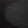 Imperia Dining Table - 4 Seater - 130cm - Round - Black Ceramic and Wood with Lazy Susan