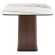 Imperia Dining Table - 6 Seater - 180cm - White Ceramic with Bronze Pedestal