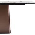 Imperia Dining Table - 6 Seater - 180cm - White Ceramic with Bronze Pedestal