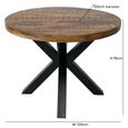 Industrial Mango Wood 2 Seater Round Dining Table with Black Star Legs