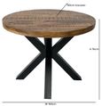 Industrial Mango Wood 6 Seater Round Dining Table with Black Star Legs