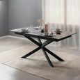 Irwine Extending Dining Table - 6-8 Seater - 168cm-210cm - Black Ceramic - with Star Legs