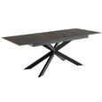 Irwine Extending Dining Table - 6-8 Seater - 168cm-210cm - Black Ceramic - with Star Legs