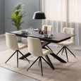 Irwine Extending Dining Table - 6-8 Seater - 168cm-210cm - Black Ceramic - with Star Legs