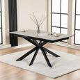 Irwine Extending Dining Table - 6-8 Seater - 168cm-210cm - Grey Ceramic - with Star Legs