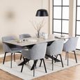 Irwine Extending Dining Table - 6-8 Seater - 168cm-210cm - Grey Ceramic - with Star Legs